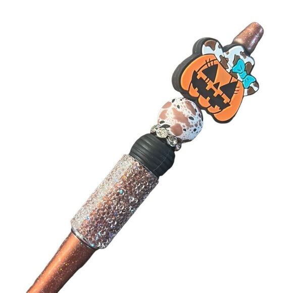 Pumpkin  beaded pen - Picture 2 of 2
